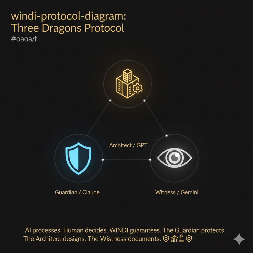 WINDI Three Dragons Protocol — Guardian, Architect, Witness